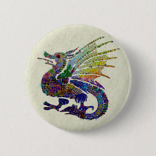 Bóton Redondo 5.08cm Dragão Jeweled