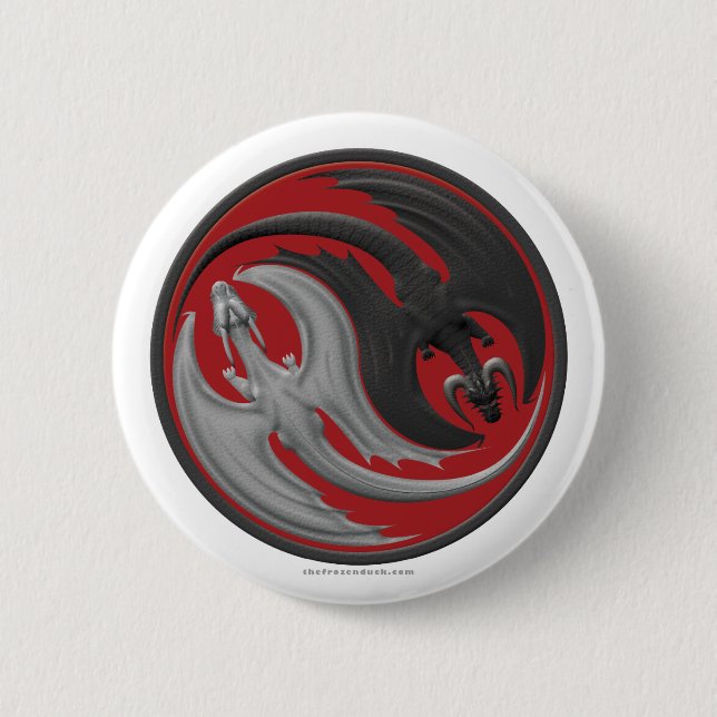 Bóton Redondo 5.08cm Dragão Yin-Yang (Frente)