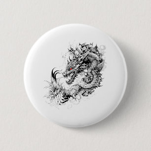 Bóton Redondo 5.08cm Dragon Fantasy Wild Animal Illustration Art Tattoo