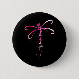 Bóton Redondo 5.08cm Dragonfly de sensibilização para o Cancer do Guerr