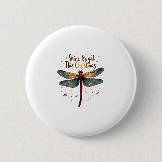 Bóton Redondo 5.08cm Dragonfly Estrela de Natal (Frente)