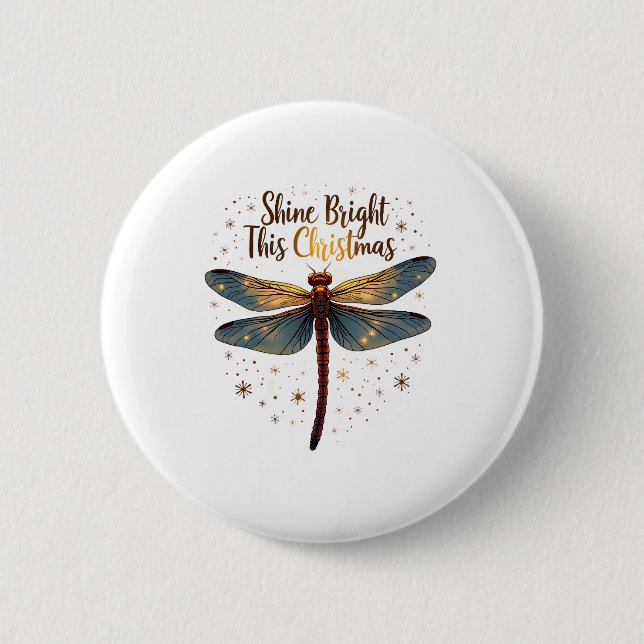 Bóton Redondo 5.08cm Dragonfly Estrela de Natal (Frente)