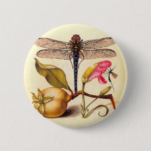 Bóton Redondo 5.08cm Dragonfly, Pear, Cravo e Insetos