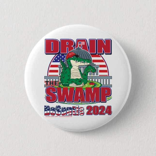 Bóton Redondo 5.08cm Drain-The-Swamp-DeSantis-2024 (Frente)