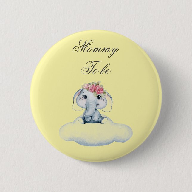 Bóton Redondo 5.08cm Dreamy Days com Rosie, o Elefante. (Frente)