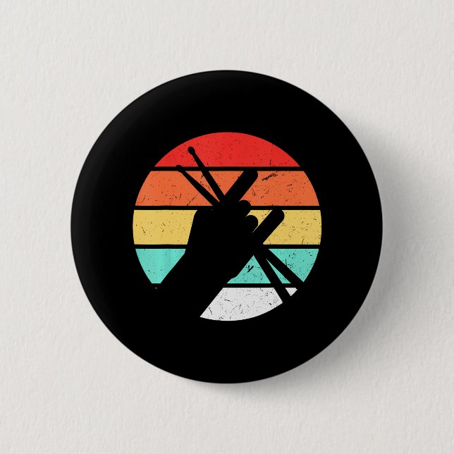 Bóton Redondo 5.08cm Drummer Men Percussion Lover Drum Kit (Frente)