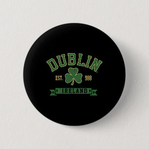 Bóton Redondo 5.08cm Dublin Irlanda Folha de Trevo Shamrock Dia de São