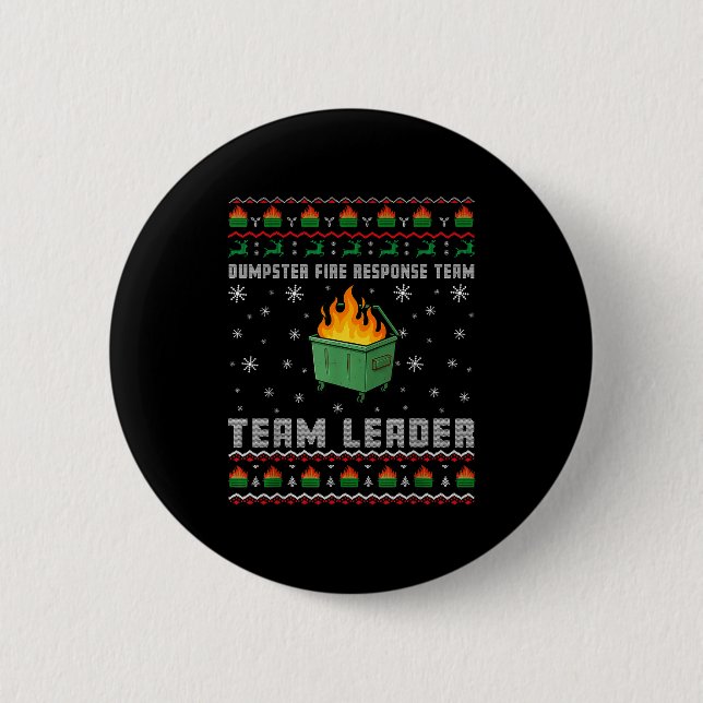 Bóton Redondo 5.08cm Dumpster Fire Resnse Team Ugly Christmas Sweaters  (Frente)