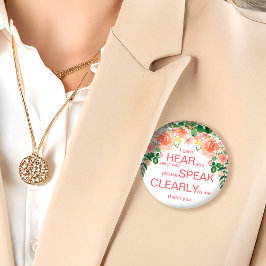 Bóton Redondo 5.08cm Duro rosa rosa rosa rosa rosa com crachá auditivo 