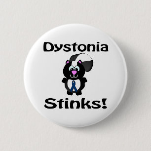 Bóton Redondo 5.08cm Dystonia Stinks Skunk Awarness Design