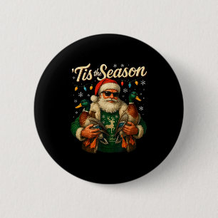Bóton Redondo 5.08cm É a Temporada do Papai Noel Legal Pato Design de N