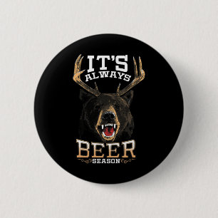 Bóton Redondo 5.08cm É sempre Beer Season Bear Veer Veer Beer Funny Hun