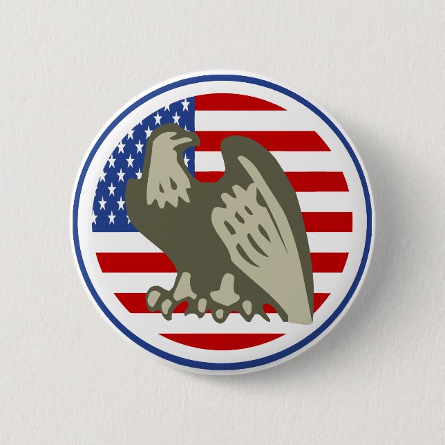 Bóton Redondo 5.08cm Eagle American Flag (Frente)