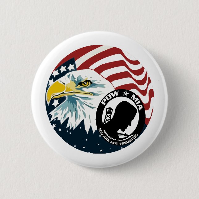 Bóton Redondo 5.08cm Eagle americano POW-MIA (Frente)