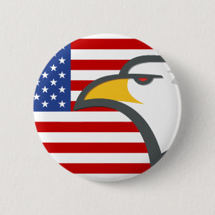 Bóton Redondo 5.08cm Eagle na bandeira americana