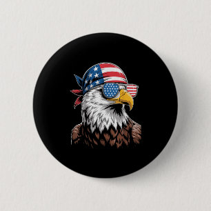 Bóton Redondo 5.08cm Eagle Patriótica Usa Esmungles Bandana 4 De Julho