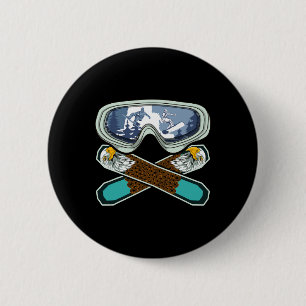 Bóton Redondo 5.08cm Eagle Snowboarder Snowboard Goggles Retro Snowb