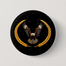 Bóton Redondo 5.08cm Eagle Soaring | Ouro Patriótico Wreath