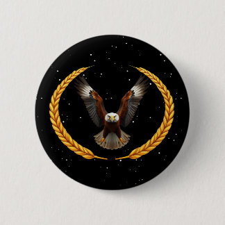 Bóton Redondo 5.08cm Eagle Soaring | Ouro Patriótico Wreath
