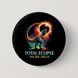 Bóton Redondo 5.08cm Eclipse 2024 Eclipse Solar Total T Rex Dinossauro