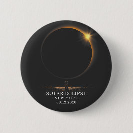 Bóton Redondo 5.08cm Eclipse Solar 2026 Astronomia Celeste