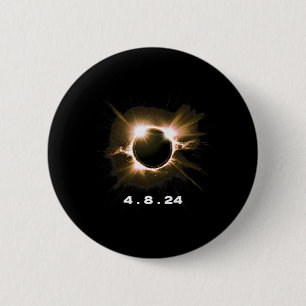 Bóton Redondo 5.08cm Eclipse Solar 4.8.24 Totalidade Eclipse 2024 Souve