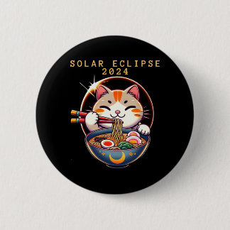 Bóton Redondo 5.08cm Eclipse Solar 8 de Abril de 2024 Astronomia Gato K