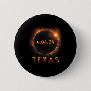 Bóton Redondo 5.08cm Eclipse Solar Total Abril 8 2024 Eclip Solar Texas