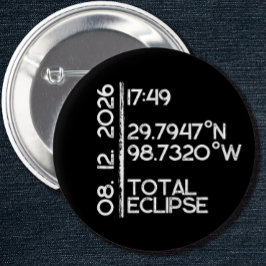 Bóton Redondo 5.08cm Eclipse Solar Total Preta Personalizada 2026
