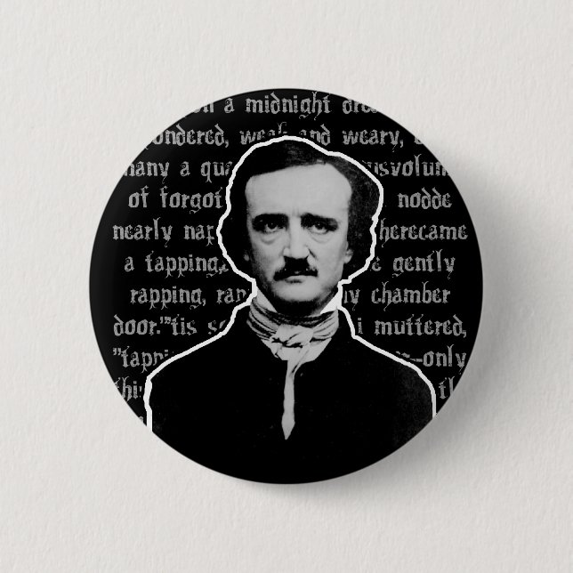 Bóton Redondo 5.08cm Edgar Allan Poe (Frente)