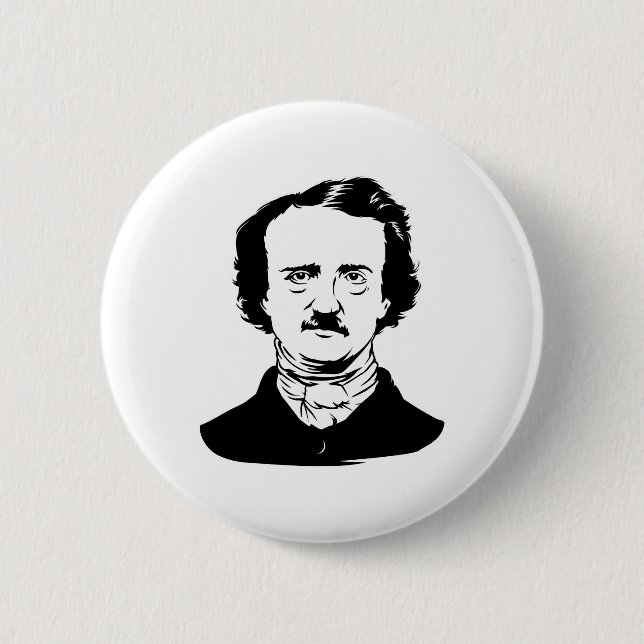 Bóton Redondo 5.08cm Edgar Allen Poe Raven (Frente)