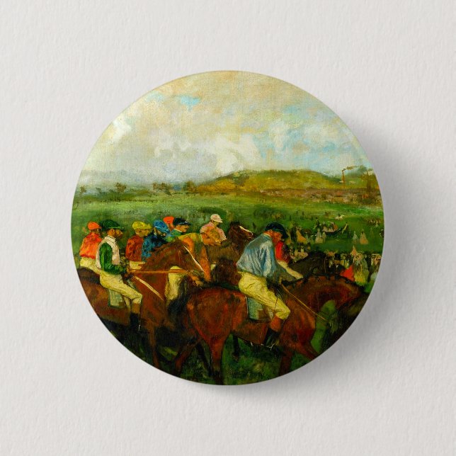 Bóton Redondo 5.08cm Edgar Degas Horseback Riding (Frente)