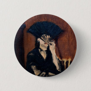 Bóton Redondo 5.08cm Edouard Manet - Berthe Morisot com um Leque