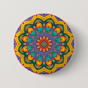 Bóton Redondo 5.08cm "Edredão de cristal da mandala "