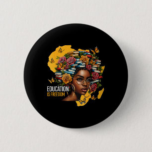 Bóton Redondo 5.08cm Educação de História Negra É Livros de Professor W