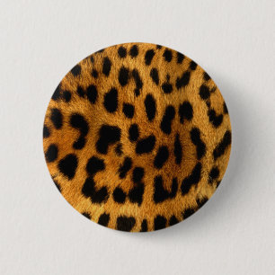 Bóton Redondo 5.08cm efeito de pele legal do leopardo
