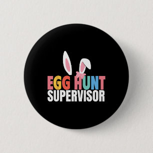 Bóton Redondo 5.08cm Egg Hunt Supervisor de Ovo Festa de Caça-Ovos Mãe