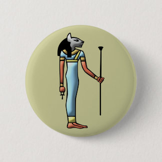 Bóton Redondo 5.08cm Egipto deusa Bastet egypt goddess