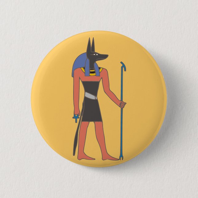 Bóton Redondo 5.08cm Egipto divindade Anubis egypt deity (Frente)