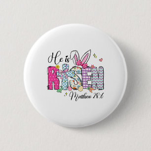 Bóton Redondo 5.08cm Ele É Risen Jesus Felz pascoa Cristã Criança
