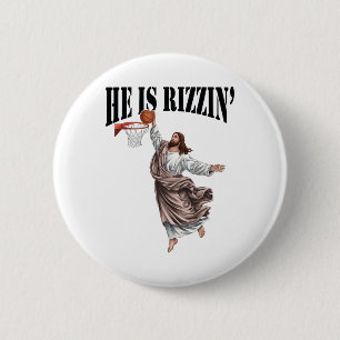 Bóton Redondo 5.08cm Ele É Rizzin Jesus Bysketbyll Cristão Páscoa Jes