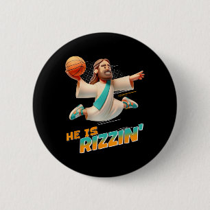 Bóton Redondo 5.08cm Ele É Rizzin Páscoa Risen Jesus Christian Faith B