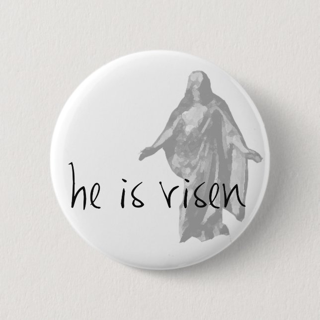 Bóton Redondo 5.08cm ele ressuscitou jesus cristo páscoa lds mórmons (Frente)