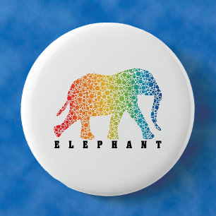 Bóton Redondo 5.08cm Elefante com cores