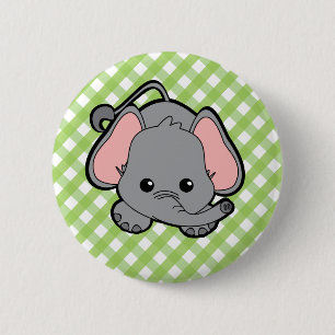 Bóton Redondo 5.08cm Elefante Cutie do bebê