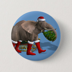 Bóton Redondo 5.08cm Elefante Doce do Papai Noel