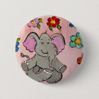 Bóton Redondo 5.08cm Elefante na meditação