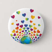 Elegant Minimalist Colorful Rainbow Heart Design