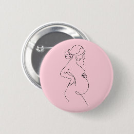 Bóton Redondo 5.08cm Elegant Mom-to-Be Baby Shower Favor Pin