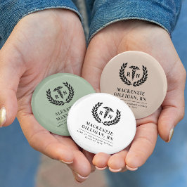 Bóton Redondo 5.08cm Elegante de Graduação Escolar de Enfermagem Person